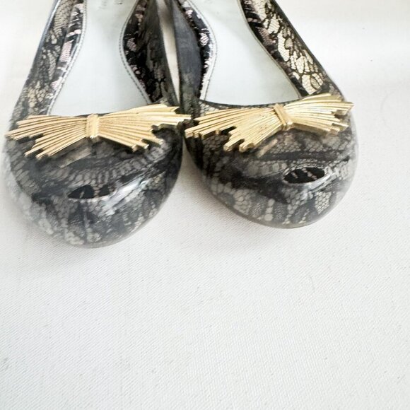 Melissa X Jason Wu Lace Motif Peep Toe Flats 10 - Picture 7 of 8